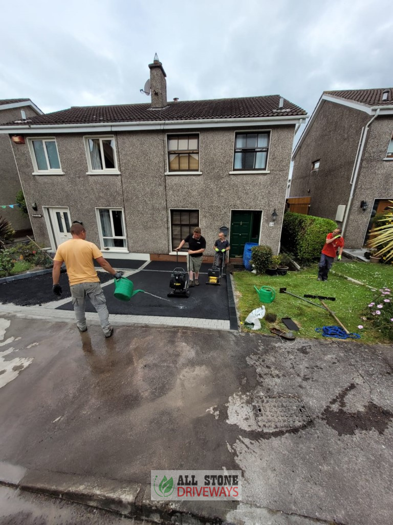 Two Adjacent SMA Driveways with Cobbled Border in Cork City
